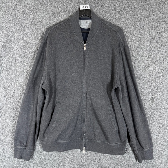Brunello Cucinelli Zipped Cotton Blend Jacket - Men's Size XL - Gray